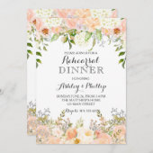 pêche hydrangée nuptiale invitation (Devant / Derrière)