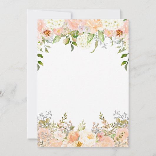 pêche hydrangée nuptiale invitation (Dos)