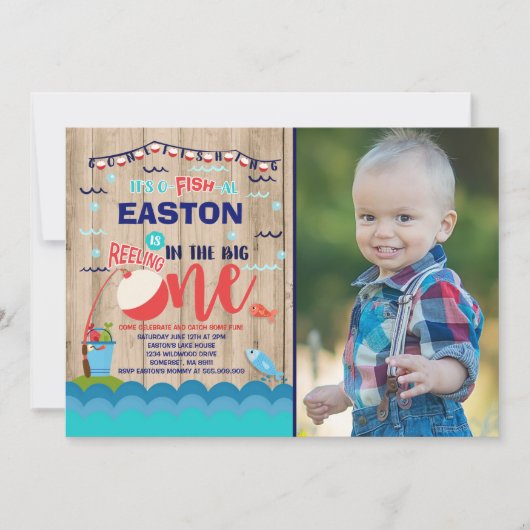 Pêche Invitation Anniversaire O-Fish-Ally Une Part (Devant)