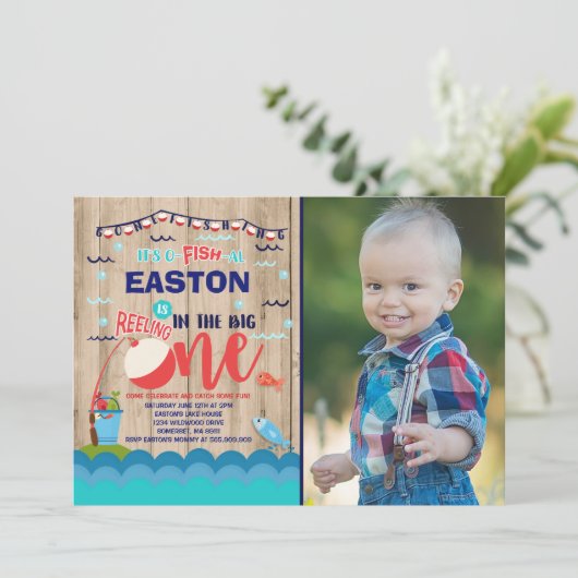 Pêche Invitation Anniversaire O-Fish-Ally Une Part (Debout devant)