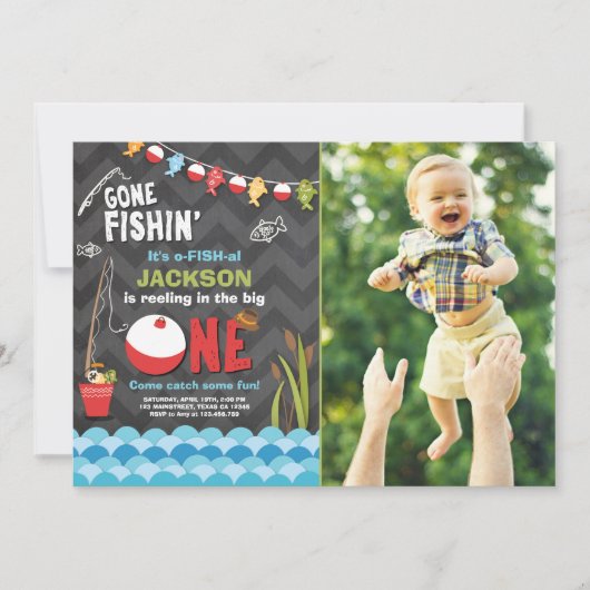 Pêche Invitation Anniversaire Reeling Le grand (Devant)