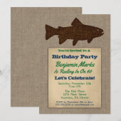 Pêche Invitation d'anniversaire Rustique Adulte Me (Devant / Derrière)