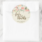 pêche l'amour floral et merci faveurs autocollant (Sac)