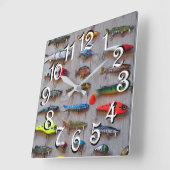 Pêche Lures Man Cave Mur Horloge pour pêcheurs (Angle)