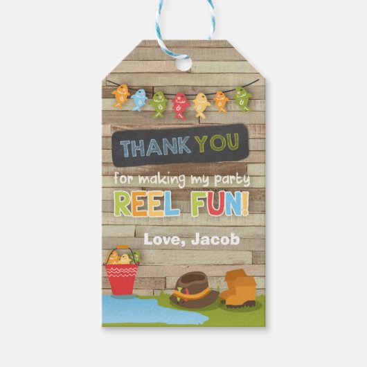 Pêche merci en faveur étiquette cadeau Pêche libre (Devant)