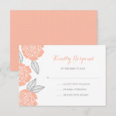 Pêche moderne et mariage Rose gris RSVP (Devant / Derrière)