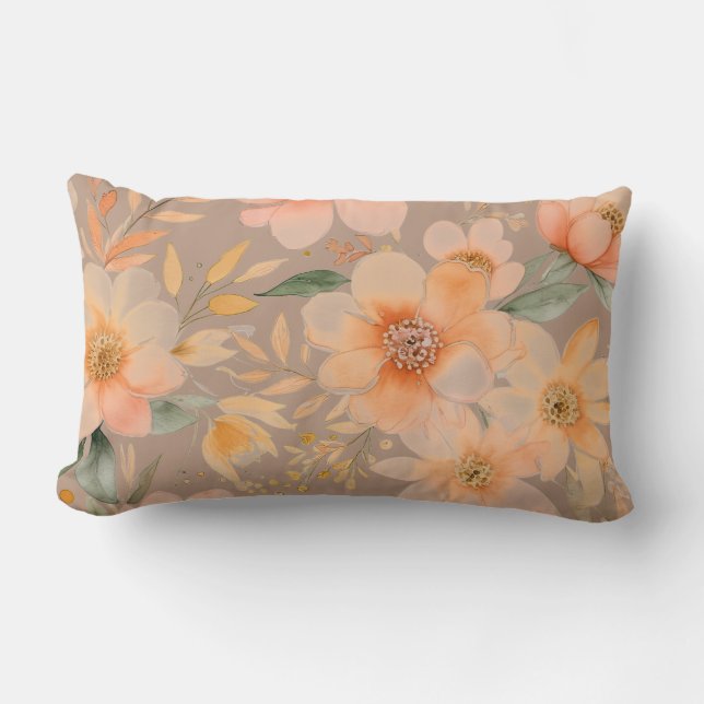 Pêche molle et oreiller vert fleuri à lancer (Recto)