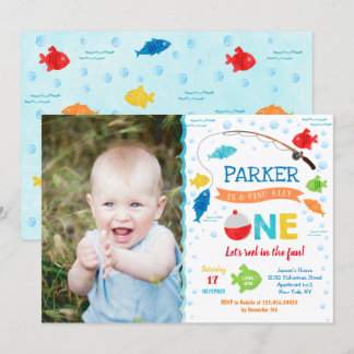 Pêche O-fish-ally ONE 1er anniversaire Invitations