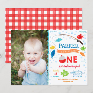 Pêche O-fish-ally ONE 1er anniversaire Invitations