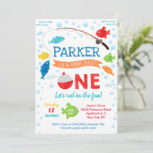 Pêche O-fish-ally ONE 1er anniversaire Invitations (Debout devant)