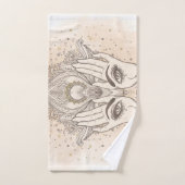 Pêche & Or Boho Fleur de Lotus Beauté (Serviette à main)