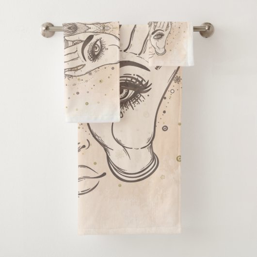 Pêche & Or Boho Lotus Flower Beauté (En situation)