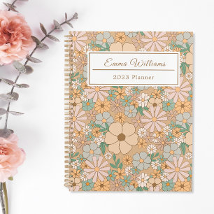 Pêche Orange Floral Spirale personnalisée