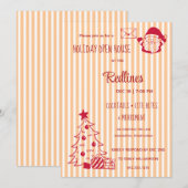 Pêche Orange Plaid Holiday Open House Invitation (Devant / Derrière)