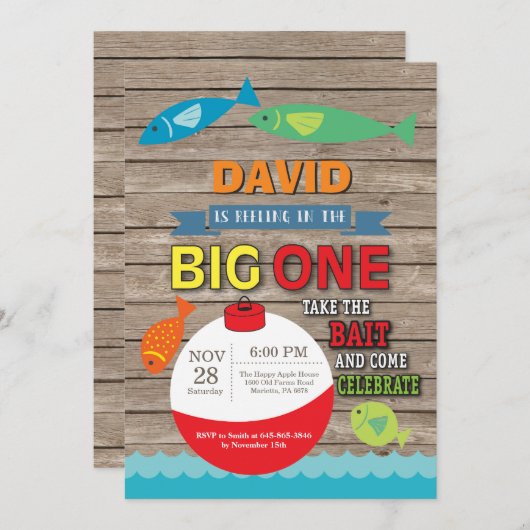 Pêche première invitation anniversaire Big One Rus (Devant / Derrière)