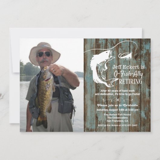 Pêche Retraite Photo Invitation (Devant)