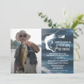 Pêche Retraite Photo Invitation (Debout devant)