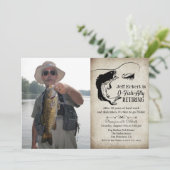 Pêche Retraite Photo Invitation (Debout devant)