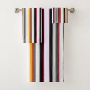 Pêche, rose et gris Abstrait rayures