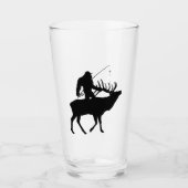 Pêche Sasquatch Riding Elk Bière Verre Tumblr (Devant)