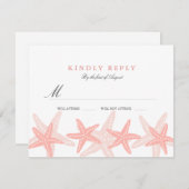 Pêche Starfish Beach Wedding RSVP (Devant / Derrière)