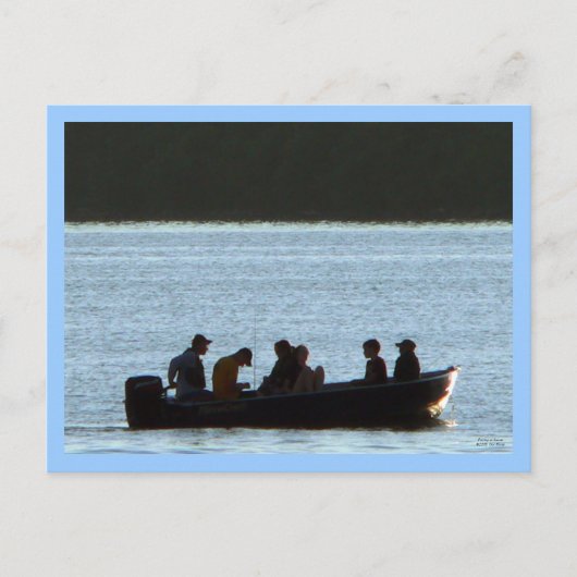 Pêche sur carte postale Sunset (Devant)