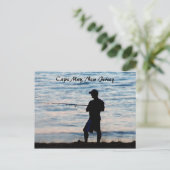 Pêche surf Au Cap Mai À Dusk 6 Carte Postale (Debout devant)