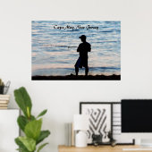 Pêche surf Au Cap Mai À Dusk 6 Poster (Bureau à domicile)