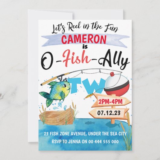 Pêche terminée 2e anniversaire Invitation O-Fish-A (Devant)
