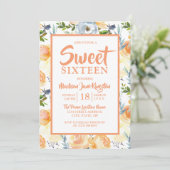 Pêche tropicale Été Printemps Sweet 16 Invitation (Debout devant)