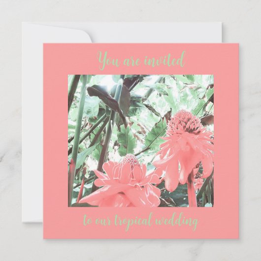 Pêche tropicale Jardin Mariage Invitation (Devant)