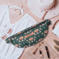 Pêche verte Boho Floral Luna Moth Daisy Motif