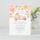 Pêche verte Camion Baby shower Fille Invitation (Debout devant)