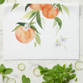 Pêcher aquarelle fruit été Cuisine Serviette (Plié)