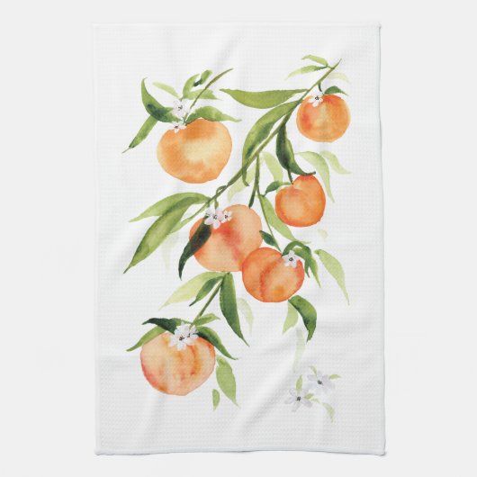 Pêcher aquarelle fruit été Cuisine Serviette (Vertical)