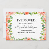 Pêcher Corail Floral Moving Faire-part (Devant)