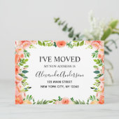 Pêcher Corail Floral Moving Faire-part (Debout devant)