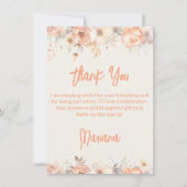 Pêcher Fleurs d'ivoire Beige Carte de remerciement (Devant)
