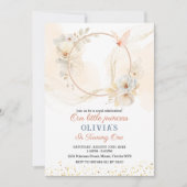 Pêcher Floral Aquarelle Invitation Anniversaire (Devant)