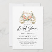Pêcher Floral Drive Par Bridal Shower Invitation (Devant)