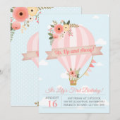 Pêcher Floral Haut Et Éloigné Invitation Anniversa (Devant / Derrière)