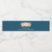 Pêcher Floral Marine bleu Custom Étiquette bouteil (Étiquettes simples)