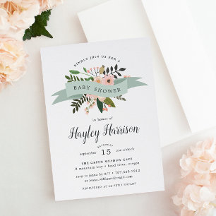 Pêcher la prairie Invitation Baby shower