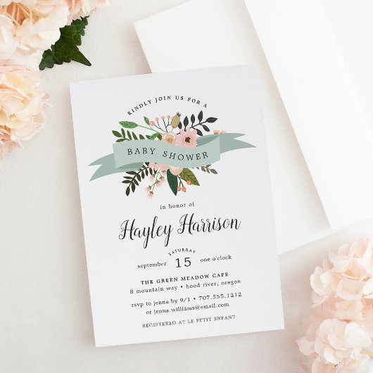 Pêcher la prairie | Invitation Baby shower