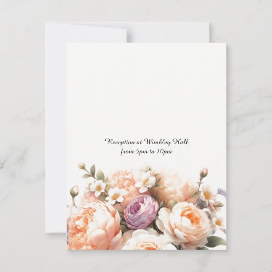 Pêcher les pivoines et les Faire-part de mariage R (Dos)