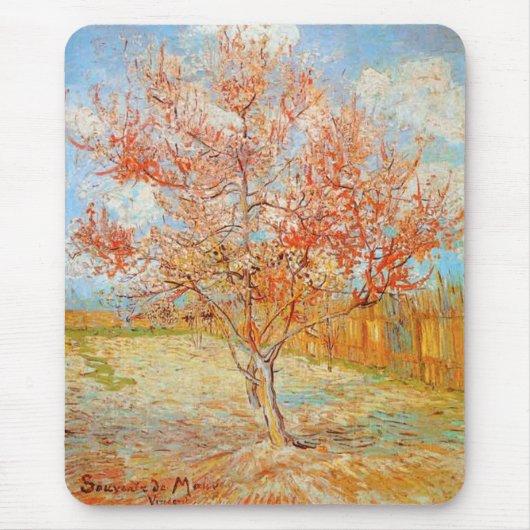Pêcher rose de Van Gogh dans le tapis de souris de (Devant)