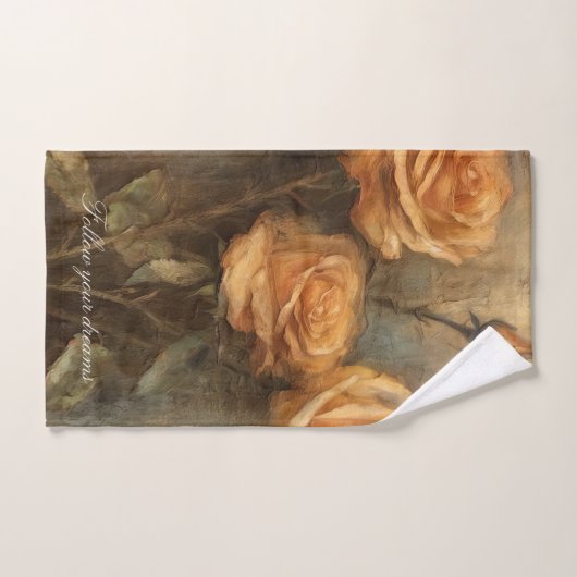 Pêcher Rose Floral Romantique (Serviette à main)