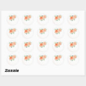Pêcher Rose Mariage Favoriser Stickers (Feuille)