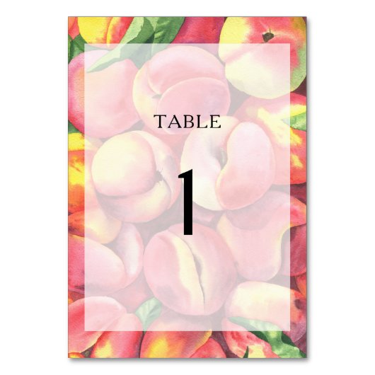 Pêches à l'aquarelle - numéro de table de mariage (Par défaut)