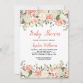 Pêches Et Baby shower De Crème Invitation (Devant)